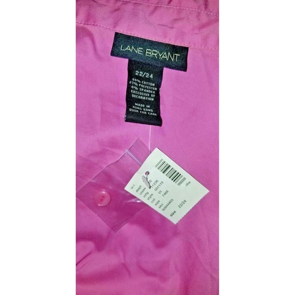 Lane Bryant Pink Long Sleeve Button Down Shirt Top 22/24 NWT - Picture 4 of 4